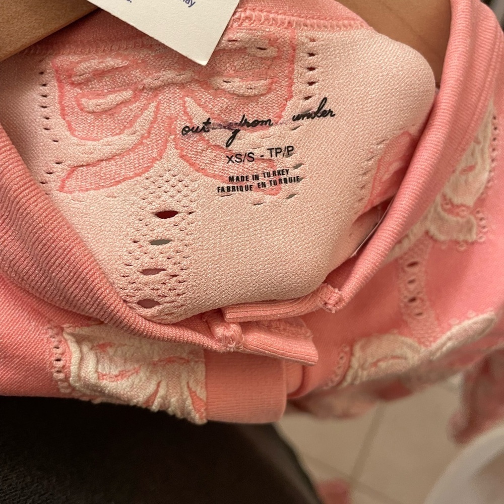 NEW Urban Outfitters|Out From Under Jacquard Seamless Knit Cardigan in Pink Xs/S - Picture 7 of 7